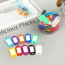 50 Pcs Plastic Key Tags Id Label Name Luggage Car Tags Split Ring Baggage Chains picture