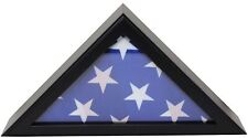 Memorial Funeral Flag Display Case for 5' x 9.5' Folded Casket Flag, Solid Wood picture