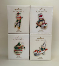 Lot of 4 Merry Bakers Hallmark Ornaments - Hugh, Dollop, Sprinkle, Whisk - 2006 picture