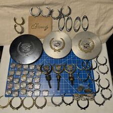 Vintage Cadillac Chrome Gold Hood Ornament Lot Wreath Badge You Get Them All picture