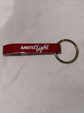vintage Metal Amstel Light red Keychain bottle opener beer ad picture
