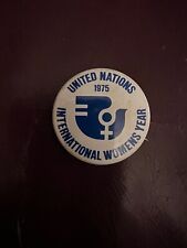 Vintage United Nations International Women's Year 1975 Pin Button picture