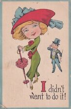 I Didn't Want To Do It 1915 Perry Iowa Postcard C35 picture