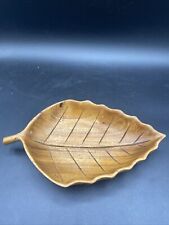 Vintage Carved Wooden Leaf Tray Decorative Tray By Leranto Crafts Philippines picture