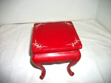 ANTIQUE JAPANESE INLAY MOP RED LACQUER PEDESTAL RISER STAND ASIAN EARLY 1900s picture