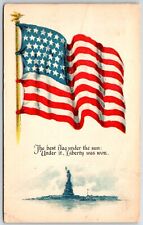 Postcard The Best Flag Under the Sun Under it Liberty Was Won Flag Statue 1900's picture