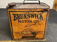 Rare Vintage Brunswick Motor Oil 2 Gallon Can 1920’s -30’s Philadelphia￼ picture