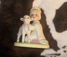 Vintage Home Interior Girl With Lamb picture