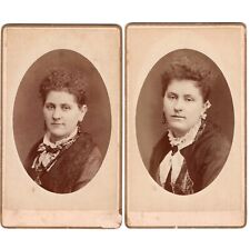 MILWAUKEE, WI 1870s TWO CDV Victorian Sisters Family Oval Masked No ID picture