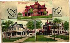Vintage Postcard- 1051. Houses of Oklahoma City. Posted 1910 picture