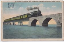 Vintage Postcard Florida FL - Florida East Coast Railway -Express Train at Sea picture