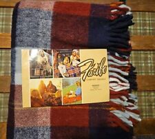 Vintage Faribo Faribault Woolen Red Blue Plaid  Fringe Blanket Glengary  USA picture