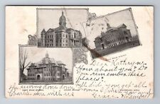 Waterloo IA-Iowa, Court House, Post Office, Antique Vintage Souvenir Postcard picture