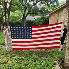 Vintage Valley Forge Co 48 Star Large 5' x 9.5' Cotton American Flag w/ Grommets picture