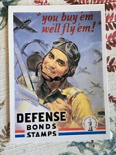 vintage postcard WWI propaganda defense bonds stamps you buy em we fly em picture