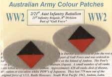 2ND AIF WW2 AUSTRALIAN ARMY COLOUR PATCHES INFANTRY UNITS reproduction picture