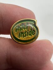 Vintage Intel Inside Gold Tone Lapel Pin - Green Logo picture