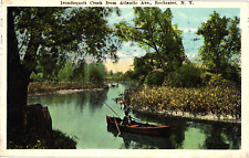 Irondequoit Creek from Atlantic Ave Rochester NY White Border Postcard c1924 picture