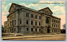 Postcard Indiana IN c.1910's LaPorte County Court House Michigan City Y9 picture