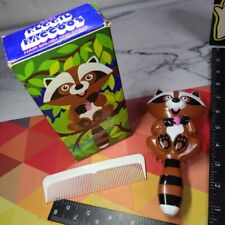 Avon Vintage 1960’s Reggie Raccoon Hair Brush & Comb W/BOX - Brown, Collectable picture