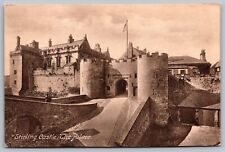 Stirling Castle Great Britain Palace Entrance Historic Sepia BW Postcard picture