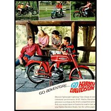 1967 Harley Davidson M-65 Motorcycle Vintage Print Ad Picnic Pavillion Wall Art picture