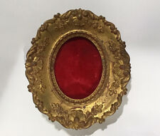 Vintage Oval Picture Frame Ornate Gold Tone Resin Small picture