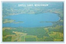 c1960s Aerial View of Shell lake Shell Lake Wisconsin WI Postcard picture