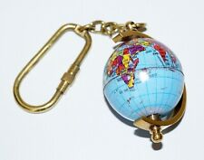 Brass golden nautical mini globe key chain world map key ring lot of 100 pieces picture