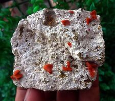 red heulandite on chalcedony matrix minerals-a picture