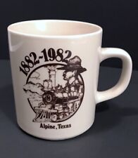 ALPINE TEXAS Coffee Mug 1882-1982 Osborne Railroad Cowboy Big Bend VINTAGE 80s picture
