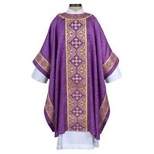 Excelsis Gothic PURPLE Chasuble Polyester Jacquard, Woven Banding Size:59 x 51
