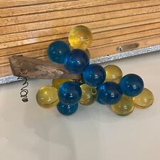 Vintage Blue and gold MCM Mid Century Lucite Grapes picture
