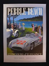 2011 Pebble Beach Concours Poster MERCEDES-BENZ 300 SLR Barry Rowe picture