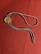 1987 Shriner Masonic Ceremonial Bolo Tie Brass And Leather  picture