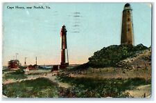 1910 Cape Henry Lighthouse Exterior Norfolk Virginia VA Vintage Antique Postcard picture