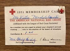 Vintage 1951 The American National Red Cross Membership Card A9 picture