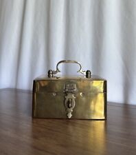 Vintage Brass Hinged Rectangular Trinket Box With Latch picture