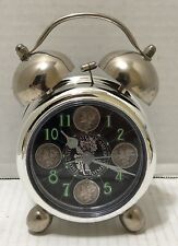 Vintage US Mercury Dime Alarm Clock with 4 Silver Dimes - Works picture