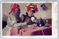 1910's FORTUNE TELLING TEA CUPS ARTIST SIGNED HARRY ROSELAND VICTORIAN POSTCARD picture