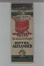 Matchbook Cover Hotel Alexander Hagerstown, MD picture
