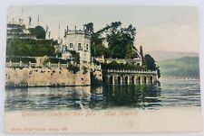 Vintage Isola Bella Lago Maggiore Italy Giardini col Castello Postcard Gardens picture