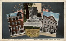 Washington DC ~ Ford's Theatre ~ House Lincoln died ~ postcard mailed 1923 picture