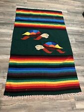 Beautiful Vintage Mexican Cotton Blanket Colorful Turtles 90 x 45 Nwot’s picture