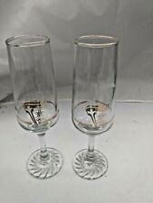 1988 Calgary Winter Olympics Glasses(2) Champagne Flute 22K Gold Trim picture