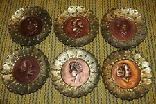 6 VINTAGE CLASSICAL MUSIC COMPOSER TIN PORTRAITS WALL HANGINGS MADE IN ENGLAND picture