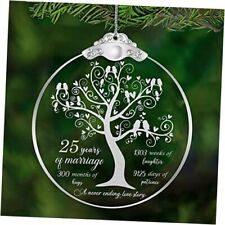 25 Year Wedding Ornament Gift for 25th Silver Wedding Anniversary Gift picture