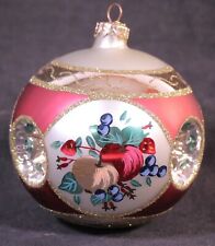 Glass Christmas Ornament Round 1999 Hallmark Festival Of Fruit 4 1/2 in picture