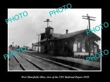 OLD LARGE HISTORIC PHOTO OF WEST MANSFIELD OHIO THE NYC RAILROAD DEPOT c1930 picture