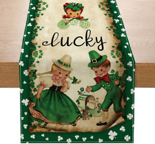 Vintage St. Patrick's Day Table Runner St Patricks Day Decorations - Green picture